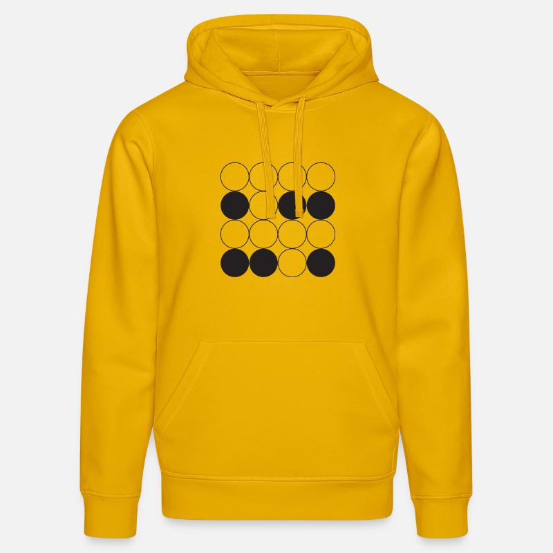 Conception en grille circulaire - Sweat à capuche bio DRUMMER Stanley/Stella Unisexe - jaune spectre