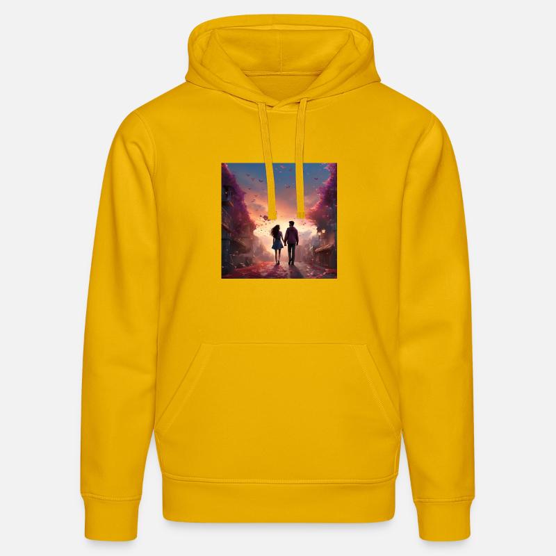 Marche d’amour du soir - Sweat à capuche bio DRUMMER Stanley/Stella Unisexe - jaune spectre