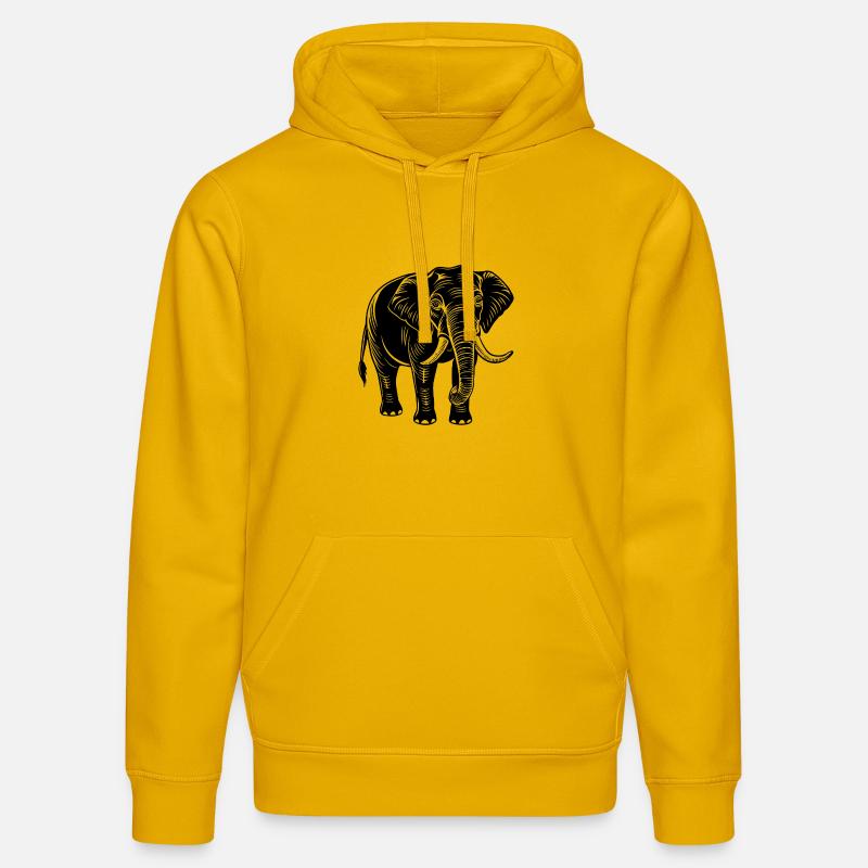 Éléphant - Sweat à capuche bio DRUMMER Stanley/Stella Unisexe - jaune spectre