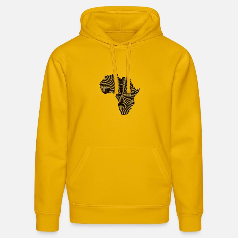 Empreintes digitales Afrique - Sweat à capuche bio DRUMMER Stanley/Stella Unisexe - jaune spectre