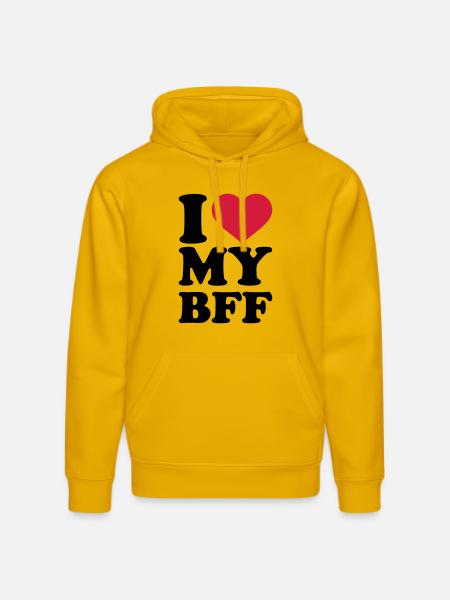 I love my best Friend forever - Ekologiczna bluza z kapturem typu unisex Stanley/Stella DRUMMER  - żółty