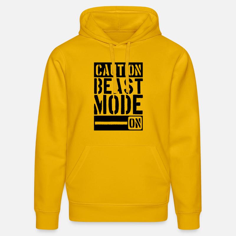 Caution Beast Mode On - Sweat à capuche bio DRUMMER Stanley/Stella Unisexe - jaune spectre