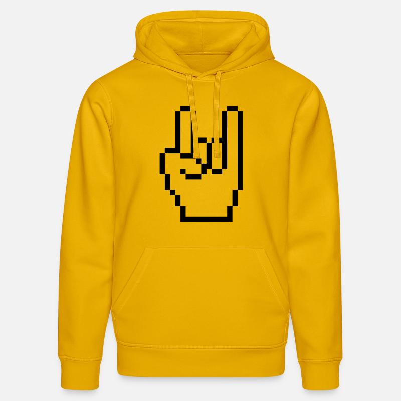 rock_computer_hand_01 - Sweat à capuche bio DRUMMER Stanley/Stella Unisexe - jaune spectre