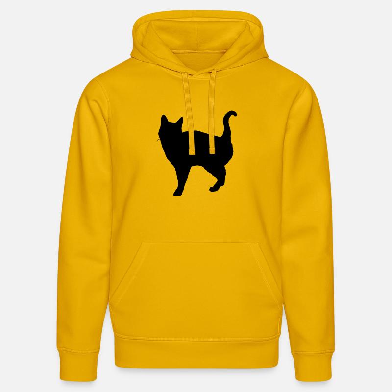 Vector Cat Silhouette - Sweat à capuche bio DRUMMER Stanley/Stella Unisexe - jaune spectre