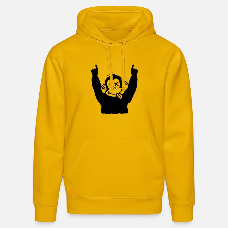 party_monkey_pi1 - Sweat à capuche bio DRUMMER Stanley/Stella Unisexe - jaune spectre