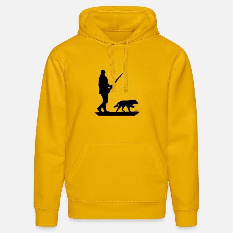 Jäger mit Hund - Stanley/Stella Unisex Bio-Hoodie DRUMMER  - Spektralgelb