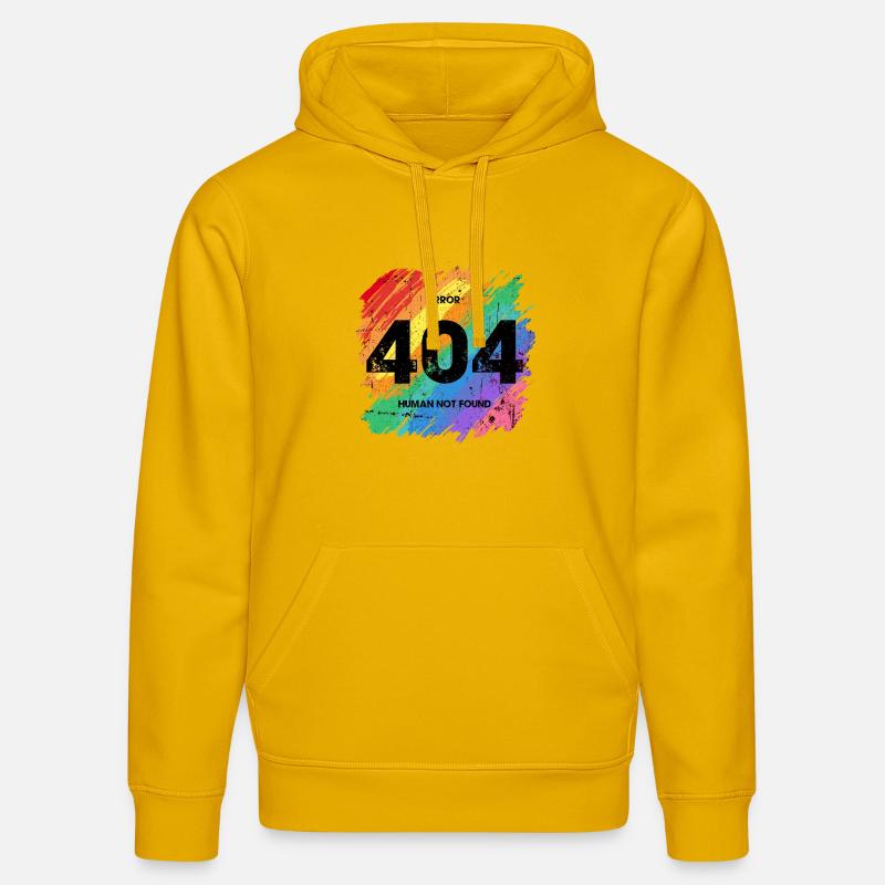 Vibrant Rainbow Error 404 Design - Sweat à capuche bio DRUMMER Stanley/Stella Unisexe - jaune spectre