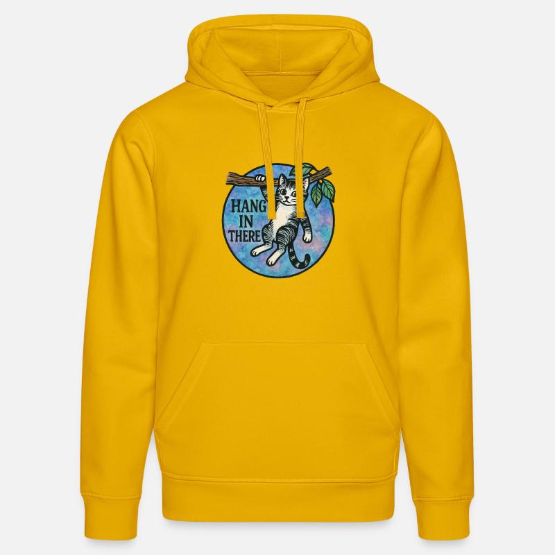 Accrochez-vous là-bas Patch pour chat - Sweat à capuche bio DRUMMER Stanley/Stella Unisexe - jaune spectre