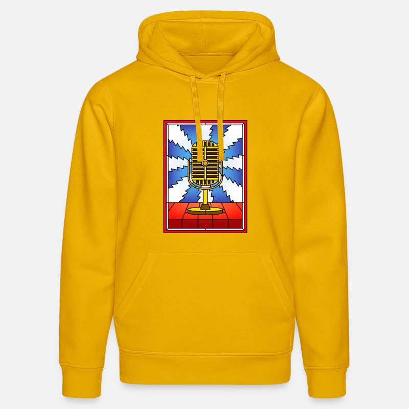 Conception rétro de vitrail micro - Sweat à capuche bio DRUMMER Stanley/Stella Unisexe - jaune spectre