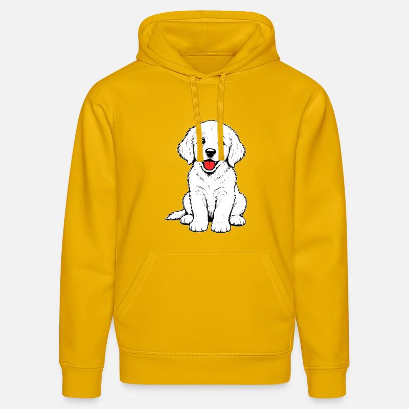 Golden_Retriever_Welpen_sitzend_weiss - Sweat à capuche bio DRUMMER Stanley/Stella Unisexe - jaune spectre
