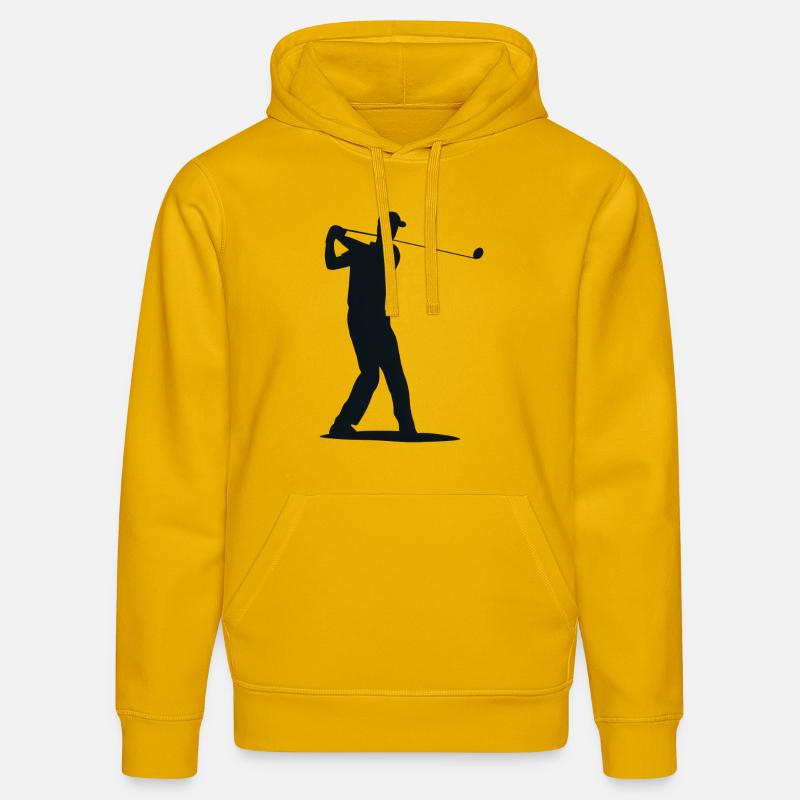 Silhouette de golfeur - Tee Golf - Sweat à capuche bio DRUMMER Stanley/Stella Unisexe - jaune spectre