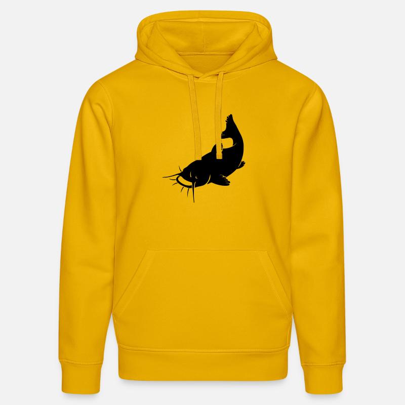 Silhouette de poisson-chat - Sweat à capuche bio DRUMMER Stanley/Stella Unisexe - jaune spectre