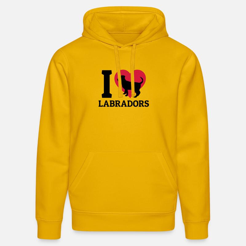 I love Labradors - Sweat à capuche bio DRUMMER Stanley/Stella Unisexe - jaune spectre
