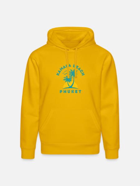 Kamala Beach Phuket Sunset Palm - Stanley/Stella DRUMMER Unisex Organic Hoodie - spectra yellow