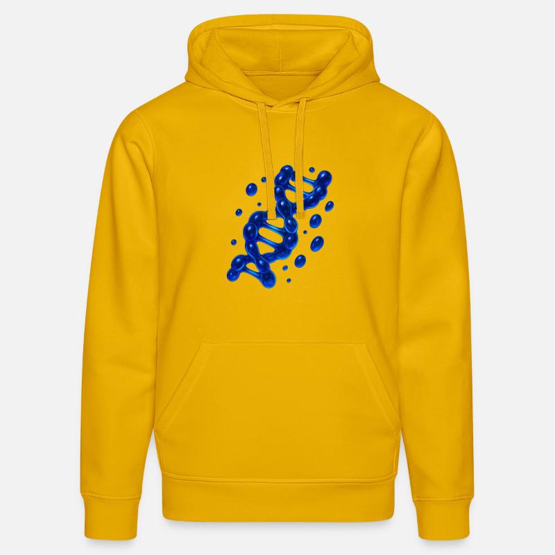Molécule d’hélice d’ADN 3D Bleu - Sweat à capuche bio DRUMMER Stanley/Stella Unisexe - jaune spectre