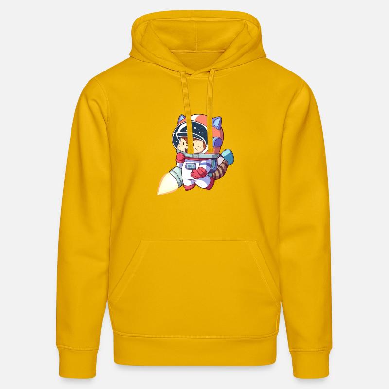 Astronaute chat en combinaison spatiale - Sweat à capuche bio DRUMMER Stanley/Stella Unisexe - jaune spectre