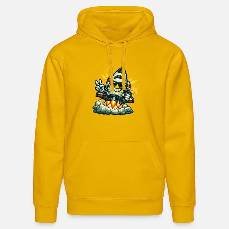Canard Fusée Spatiale avec Micro - Sweat à capuche bio DRUMMER Stanley/Stella Unisexe - jaune spectre
