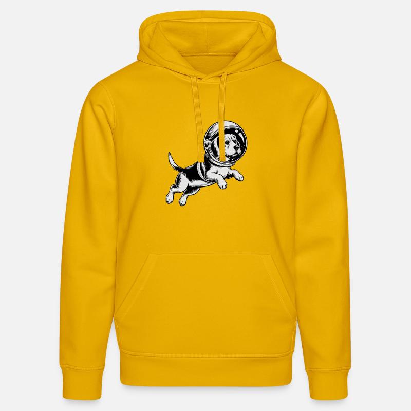 Beagle dans l'espace - Logo d'Astonomy - Sweat à capuche bio DRUMMER Stanley/Stella Unisexe - jaune spectre