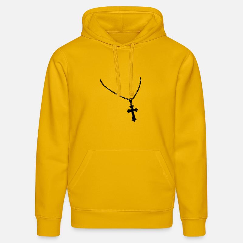 Collier avec croix - Sweat à capuche bio DRUMMER Stanley/Stella Unisexe - jaune spectre