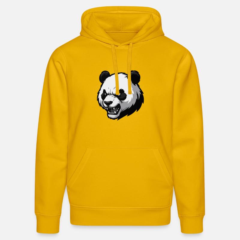 Imprimer vectoriel Angry Panda - Sweat à capuche bio DRUMMER Stanley/Stella Unisexe - jaune spectre