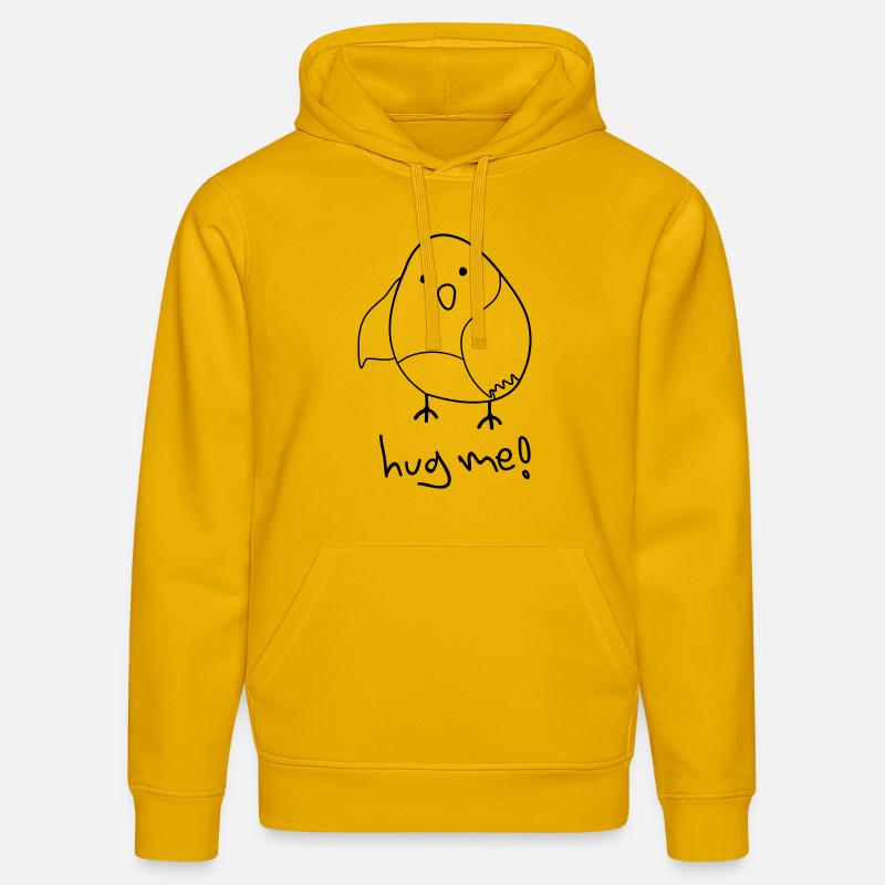 hug me! (Oiseau mignon) - Sweat à capuche bio DRUMMER Stanley/Stella Unisexe - jaune spectre