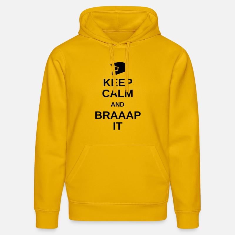 Keep calm and braaap it - Sweat à capuche bio DRUMMER Stanley/Stella Unisexe - jaune spectre