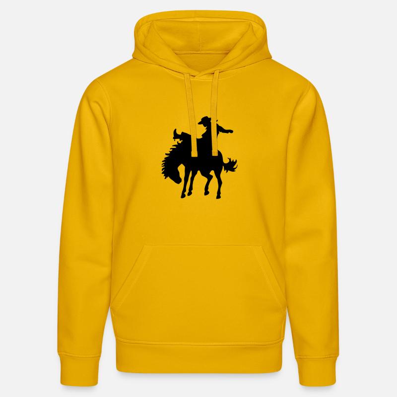 Design avec cow-boy et cheval - Sweat à capuche bio DRUMMER Stanley/Stella Unisexe - jaune spectre