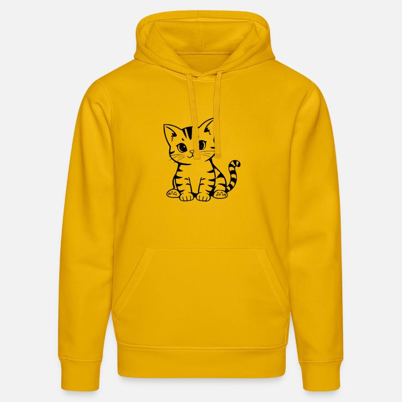 Cadeau de Noël Chat chaton Chat - Sweat à capuche bio DRUMMER Stanley/Stella Unisexe - jaune spectre