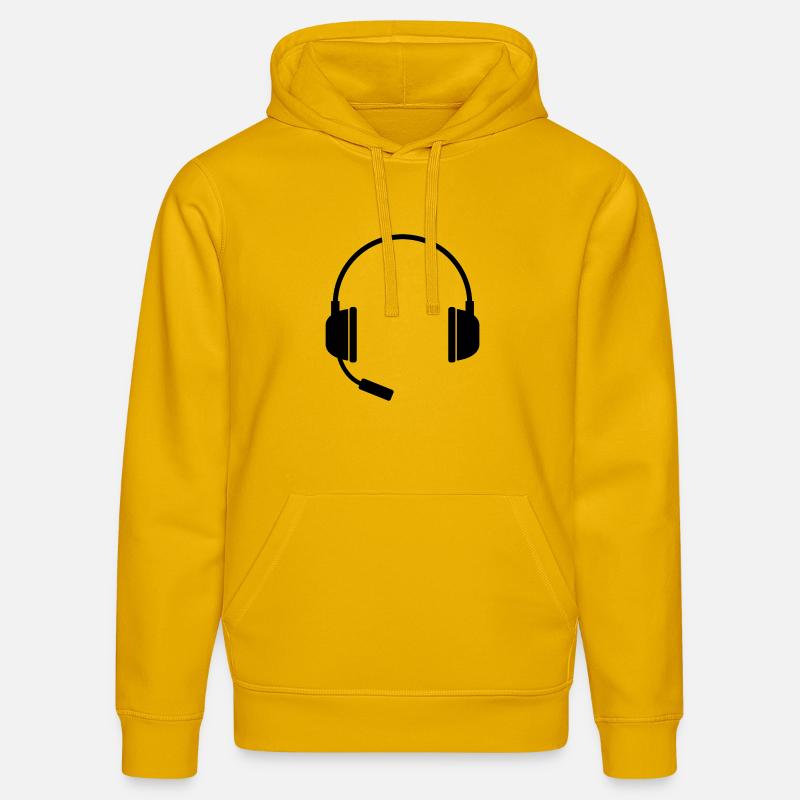 Casque avec micro - Sweat à capuche bio DRUMMER Stanley/Stella Unisexe - jaune spectre