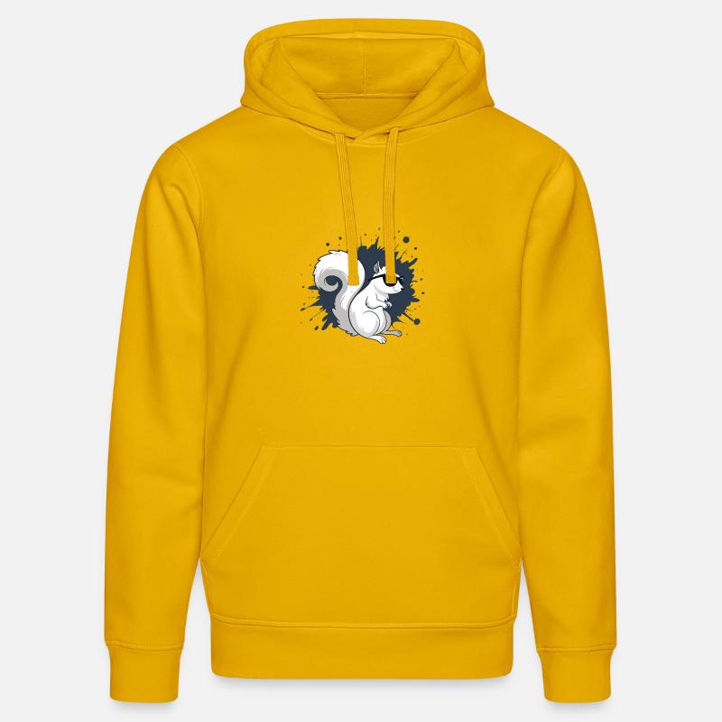 Écureuil blanc chic avec lunettes noires - Sweat à capuche bio DRUMMER Stanley/Stella Unisexe - jaune spectre