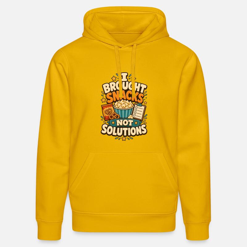 I Brought Snacks Not Solutions - Stanley/Stella Unisex Bio-Hoodie DRUMMER  - Spektralgelb