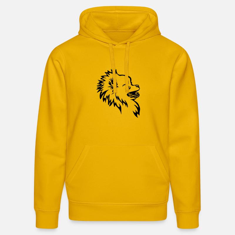 Tête de Zwergspitz - Sweat à capuche bio DRUMMER Stanley/Stella Unisexe - jaune spectre