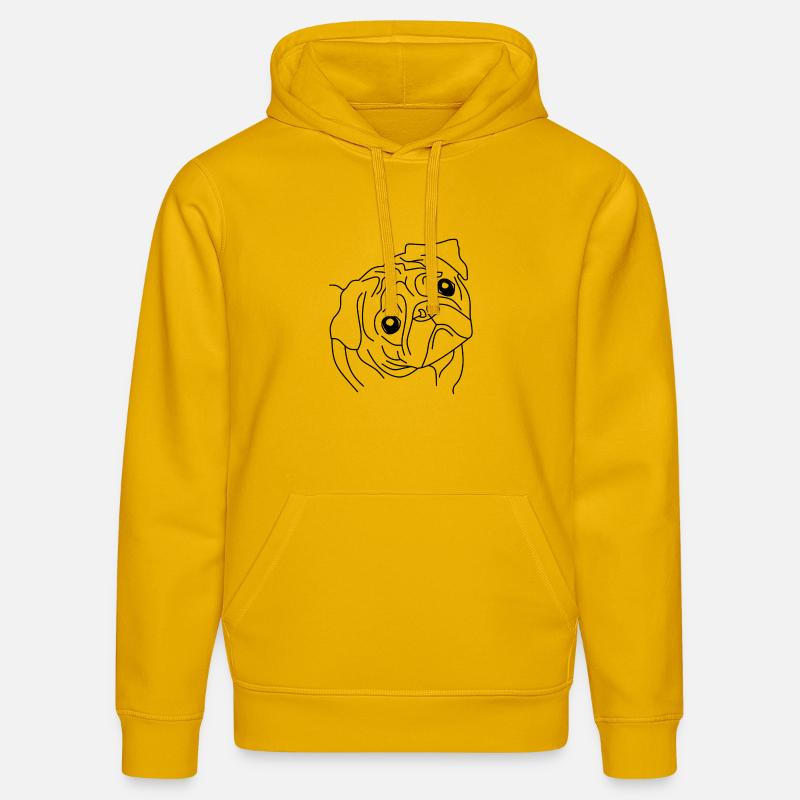 Pug Face - Le compagnon mignon - Sweat à capuche bio DRUMMER Stanley/Stella Unisexe - jaune spectre
