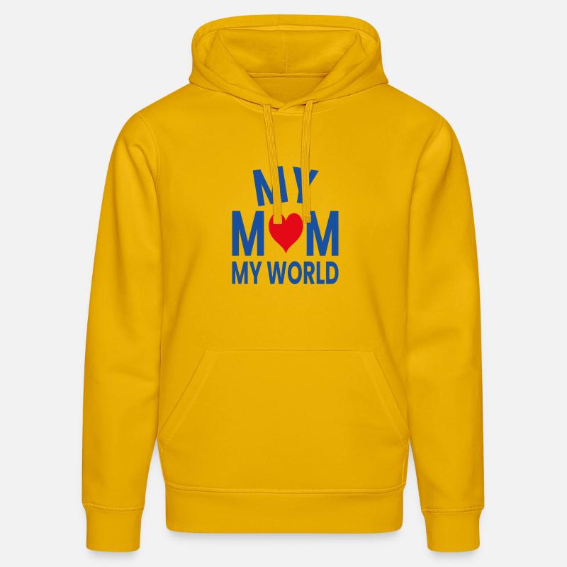Ma mère, mon monde - Sweat à capuche bio DRUMMER Stanley/Stella Unisexe - jaune spectre