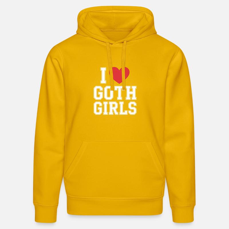 J’adore les filles gothiques - Sweat à capuche bio DRUMMER Stanley/Stella Unisexe - jaune spectre
