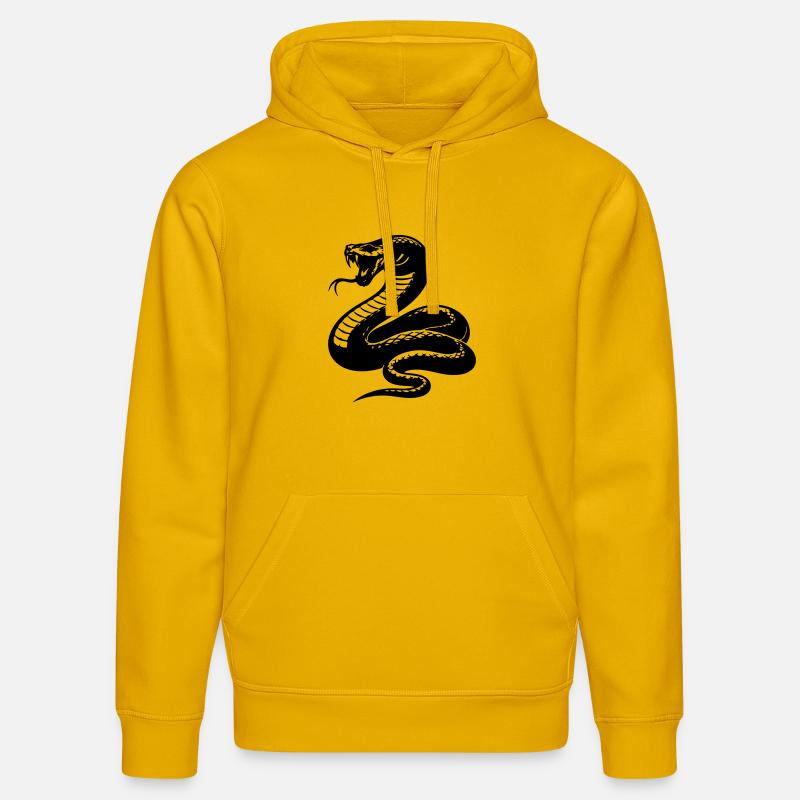 Silhouette du python serpent - Sweat à capuche bio DRUMMER Stanley/Stella Unisexe - jaune spectre