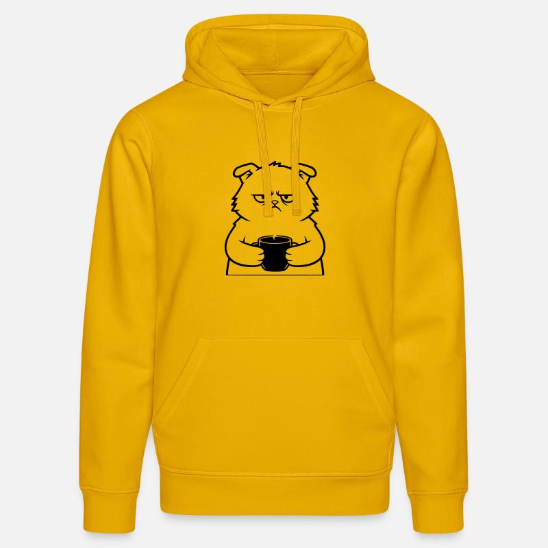 Plan du café Nasty Cat - Sweat à capuche bio DRUMMER Stanley/Stella Unisexe - jaune spectre