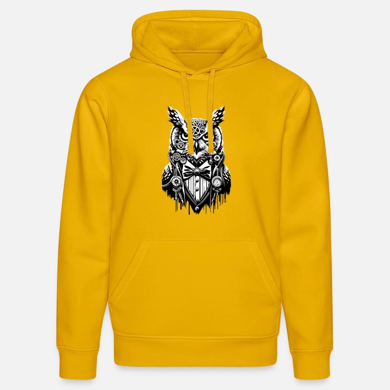 Nacht-Eule | Technik-Eule | Nerd-Uhu - Stanley/Stella Unisex Bio-Hoodie DRUMMER  - Spektralgelb