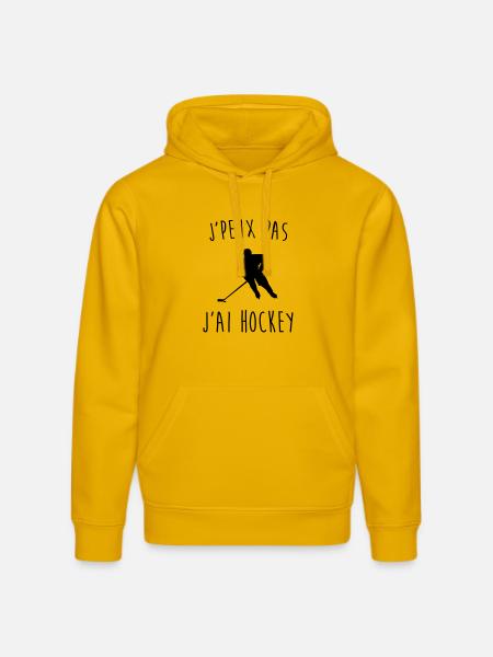j'peux pas j'ai hockey - Sweat à capuche bio DRUMMER Stanley/Stella Unisexe - jaune spectre