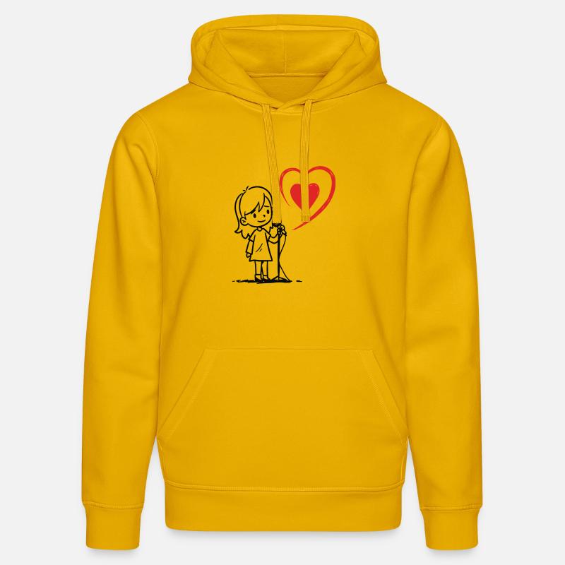 Mädchen singt mit einer Herznote - Stanley/Stella Unisex Bio-Hoodie DRUMMER  - Spektralgelb