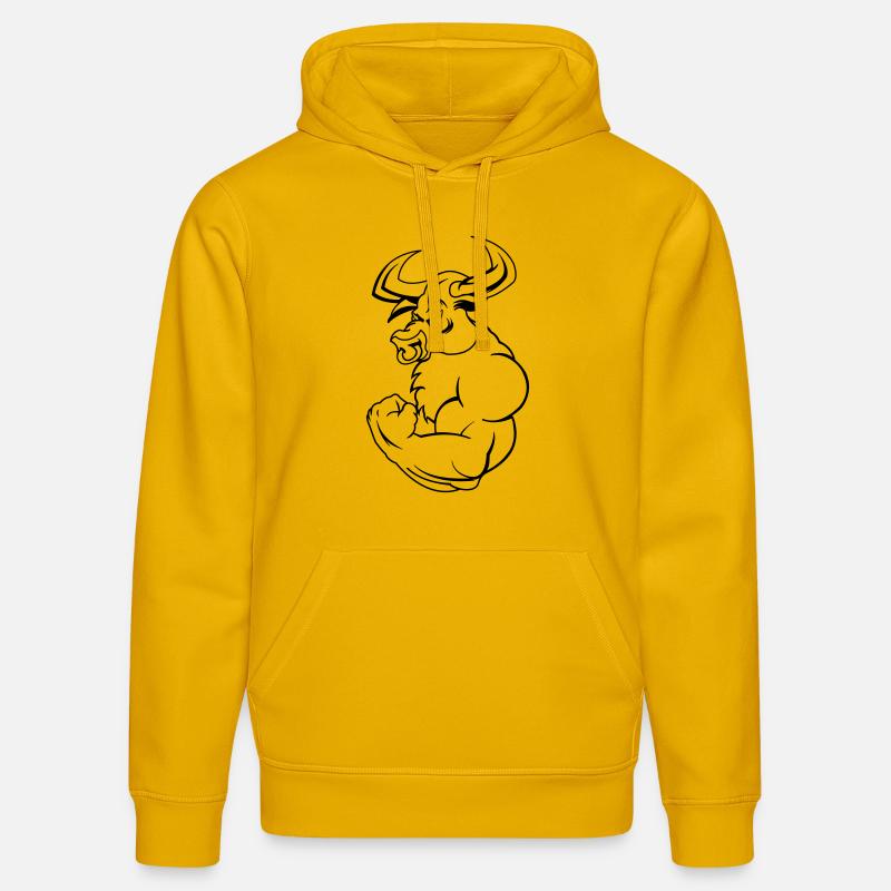 strong_taurus_01 - Sweat à capuche bio DRUMMER Stanley/Stella Unisexe - jaune spectre