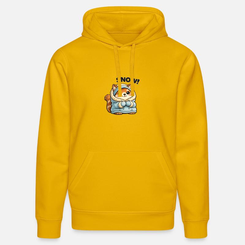 Renard en pull d’hiver - Sweat à capuche bio DRUMMER Stanley/Stella Unisexe - jaune spectre