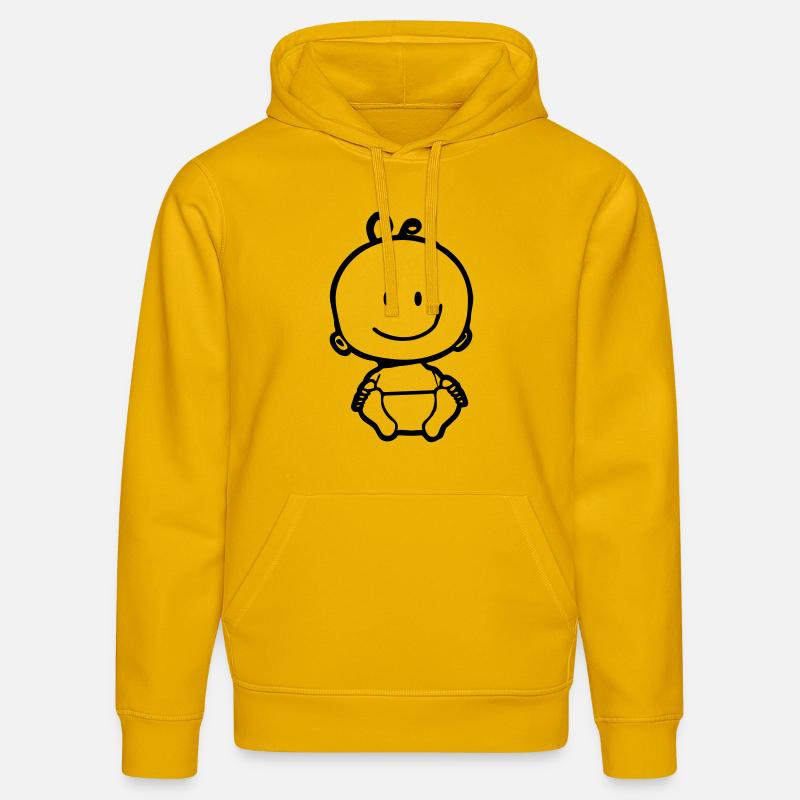 Pictogramme de Bébé - Sweat à capuche bio DRUMMER Stanley/Stella Unisexe - jaune spectre