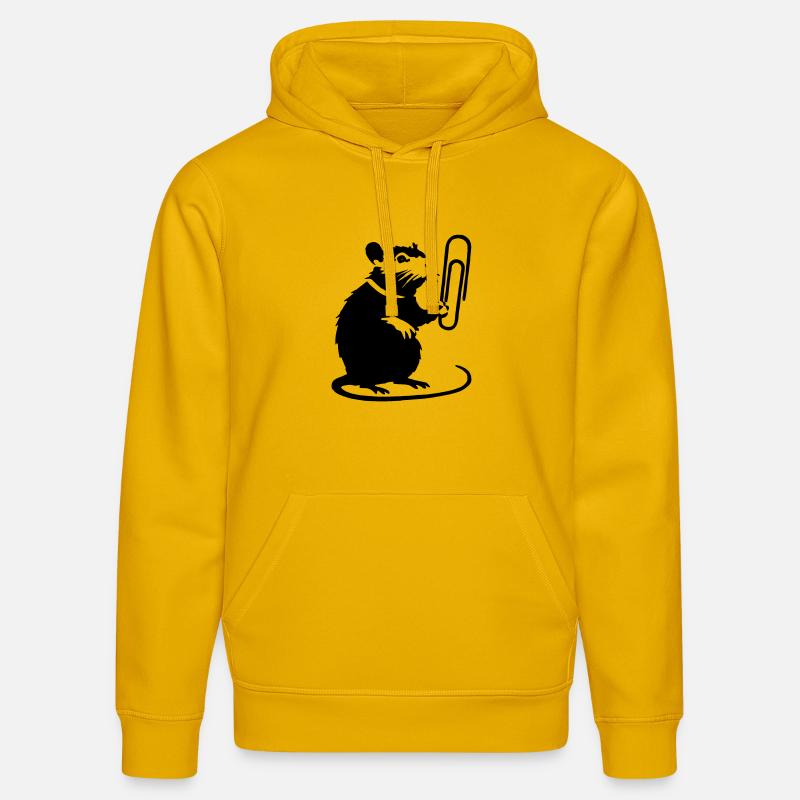 Le rat comme étalon de bureau - Sweat à capuche bio DRUMMER Stanley/Stella Unisexe - jaune spectre