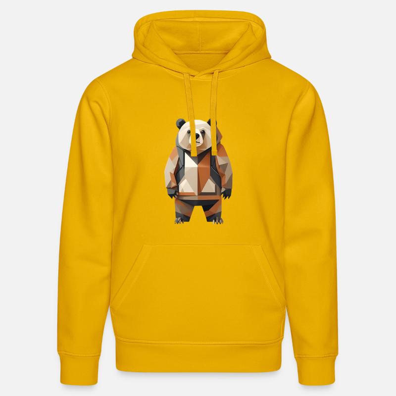 Polypanda Panda Low-Poly - Sweat à capuche bio DRUMMER Stanley/Stella Unisexe - jaune spectre