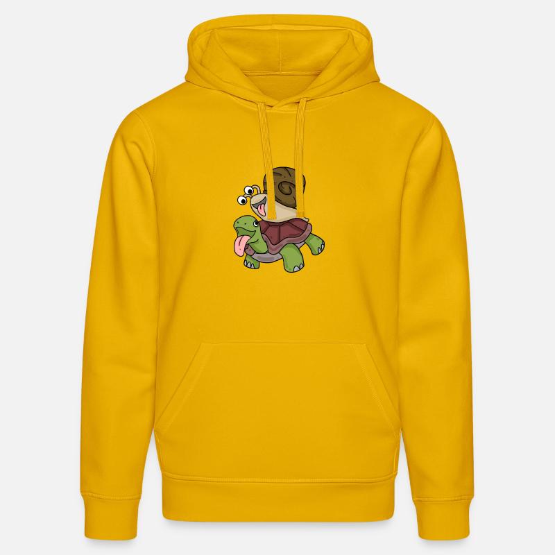 Tortue et escargot - Sweat à capuche bio DRUMMER Stanley/Stella Unisexe - jaune spectre