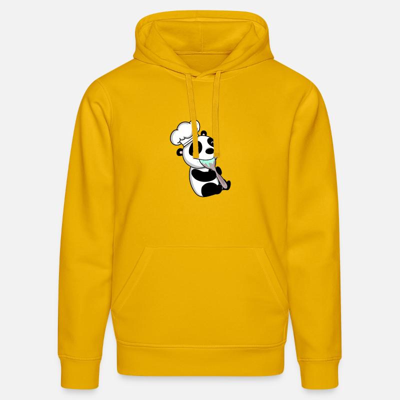 Panda Chef Mignon - Sweat à capuche bio DRUMMER Stanley/Stella Unisexe - jaune spectre