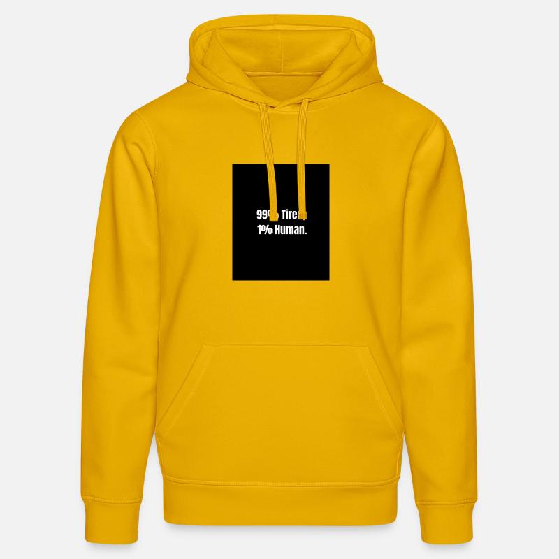 99% Tired – Zero Battery Mode - Sweat à capuche bio DRUMMER Stanley/Stella Unisexe - jaune spectre