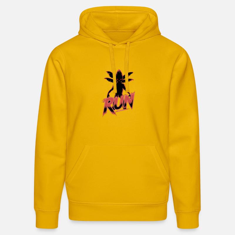 Conception de graffiti d’araignée en fuite - Sweat à capuche bio DRUMMER Stanley/Stella Unisexe - jaune spectre