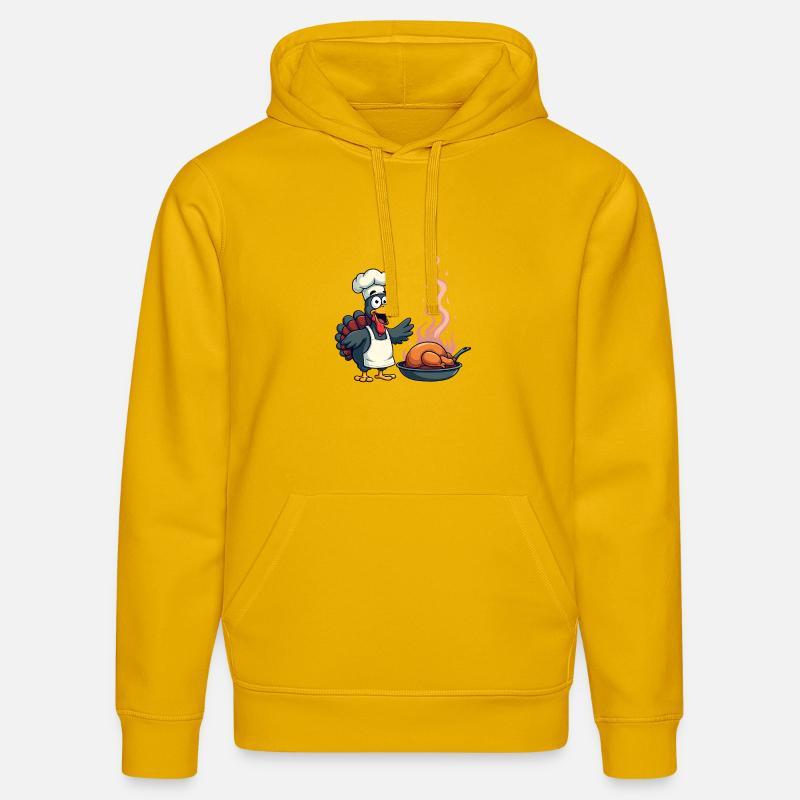 Cuisinier de dinde de Thanksgiving - Sweat à capuche bio DRUMMER Stanley/Stella Unisexe - jaune spectre